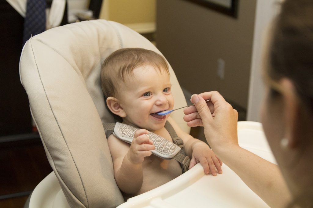 feeding a baby